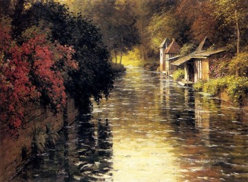 Un paisaje fluvial francés Louis Aston Knight Pinturas al óleo